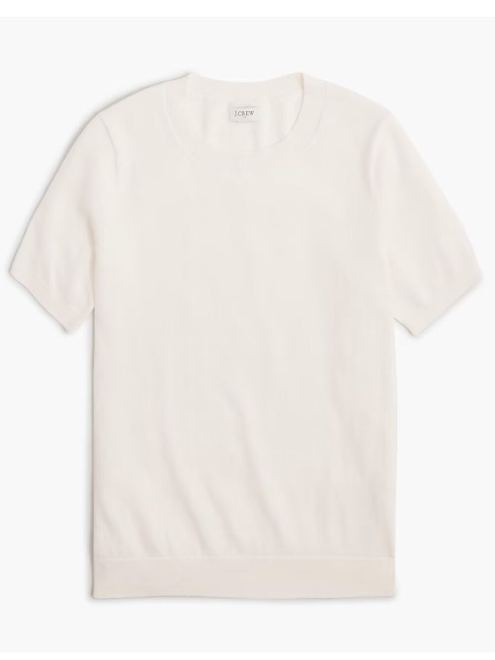 NEW NWT J. Crew Factory Short Sleeve Cotton Crew Neck Sweater Color: Ivory